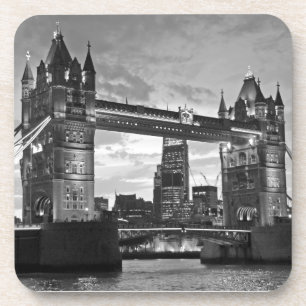 Dessous-de-verre Black White London Tower Bridge UK Travel