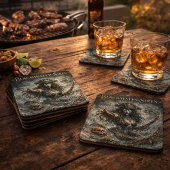 Dessous-de-verre Blackwater Siren Coaster Set – Dark Maritime Myth