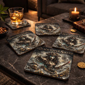 Dessous-de-verre Blackwater Siren Coaster Set – Dark Maritime Myth