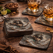 Dessous-de-verre Blackwater Siren Coaster Set – Dark Maritime Myth