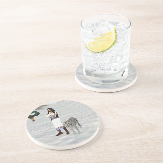 Dessous de verre blanc de tigre (Côté)