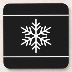 Dessous-de-verre Blanc Élégant Flocon De Neige Nordique Stripes Sur
