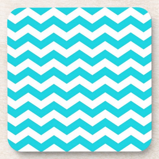 Dessous-de-verre Blanc et motif de zigzag d'Aqua (Devant)
