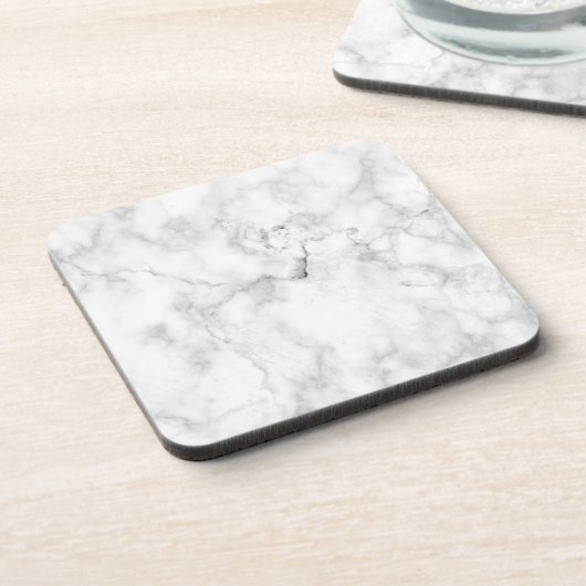 Dessous-de-verre Blanc marbre (Côté gauche)