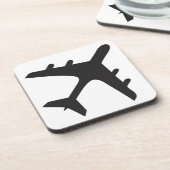 Dessous-de-verre Blanc noir simple conception d'avion (Côté gauche)