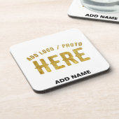 DESSOUS-DE-VERRE BLANC PERSONNALISABLE MODERNE ET DE STYLE, MARQUE (Côté gauche)