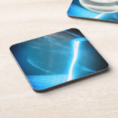 Dessous-de-verre Bleu blanc lumière froide sur verre (Côté gauche)