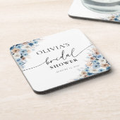 Dessous-de-verre Bleu Boho Floral (Côté gauche)