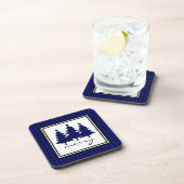 Dessous-de-verre Bleu Buffalo Check Pine Trees (Côté Droit)