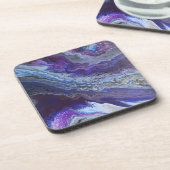 Dessous-de-verre Bleu céleste et abstrait violet (Côté gauche)