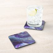 Dessous-de-verre Bleu céleste et abstrait violet (Côté Droit)