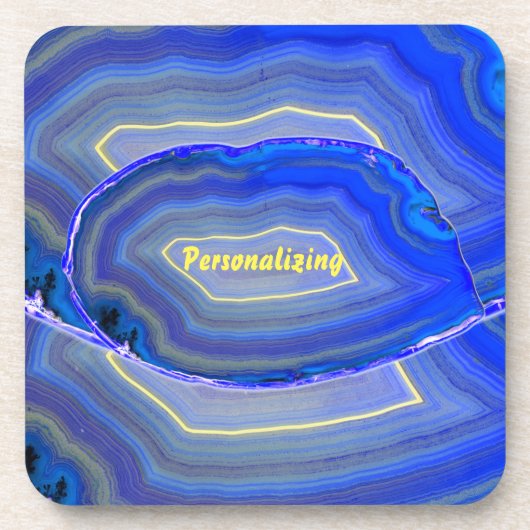 Dessous-de-verre Bleu clair Poli Agit Slice 2 (Devant)