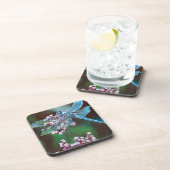 Dessous-de-verre Bleu Dragonfly Repose Sur L'Ail Sauvage (Côté Droit)