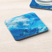 Dessous-de-verre Bleu et blanc Mélange d'art Abstrait (Côté gauche)