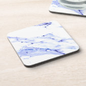 Dessous-de-verre Bleu et Marbre blanc (Côté gauche)