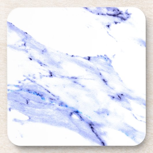 Dessous-de-verre Bleu et Marbre blanc (Devant)