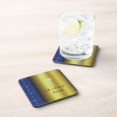 Dessous de verre bleu et or (Côté Droit)