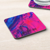 Dessous-de-verre Bleu et rose (Côté gauche)