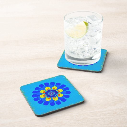 Dessous-de-verre Bleu fleur (Côté Droit)