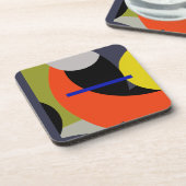 Dessous-de-verre Bleu jaune Art Abstrait (Côté gauche)