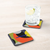 Dessous-de-verre Bleu jaune Art Abstrait (Côté Droit)