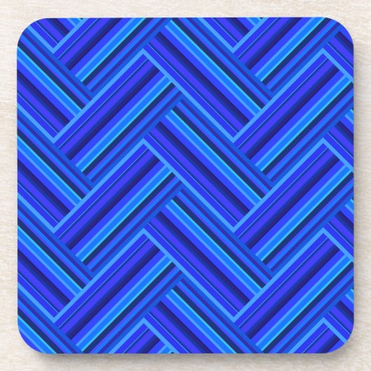 Dessous-de-verre Bleu rayures double motif (Devant)