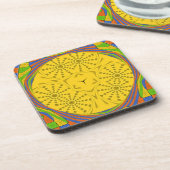 Dessous-de-verre Bleu rouge doré Vert Royal égyptien. (Côté gauche)