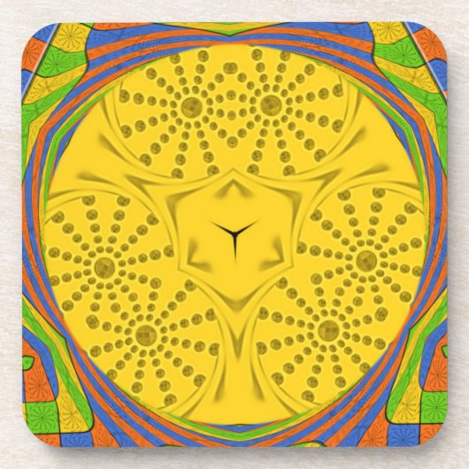 Dessous-de-verre Bleu rouge doré Vert Royal égyptien. (Devant)