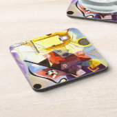 Dessous-de-verre Bleu rouge jaune Kandinsky peinture Abstraite (Côté gauche)