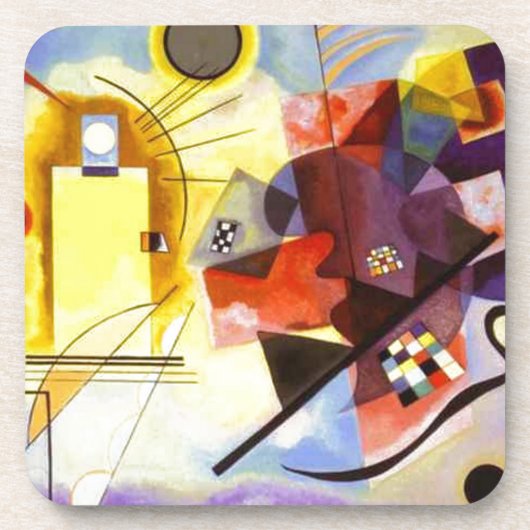 Dessous-de-verre Bleu rouge jaune Kandinsky peinture Abstraite (Devant)