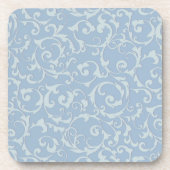 Dessous-de-verre Bleu Rustique Élégant Tourbillon Damassé Royal (Devant)