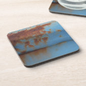 Dessous-de-verre bleu vintage rouillé (Côté gauche)