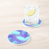 Dessous de verre bleus de motif de coeur (Côté)