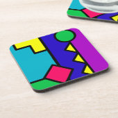 Dessous-de-verre Bloc de couleur rétro des années 80 (Côté gauche)