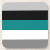 Dessous-de-verre Bloc de couleur Turquoise gris bleu noir (Devant)