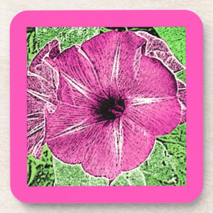 Dessous-de-verre Bloc de gloire du matin Imprimer - rose fuchsia