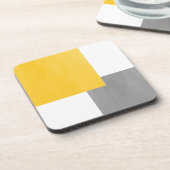 Dessous-de-verre Bloc géométrique blanc gris jaune (Côté gauche)