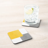 Dessous-de-verre Bloc géométrique blanc gris jaune (Côté Droit)