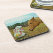 Dessous-de-verre Blond Jaune cheval & Bunny de Pâques (Côté gauche)