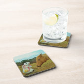 Dessous-de-verre Blond Jaune cheval & Bunny de Pâques (Côté Droit)