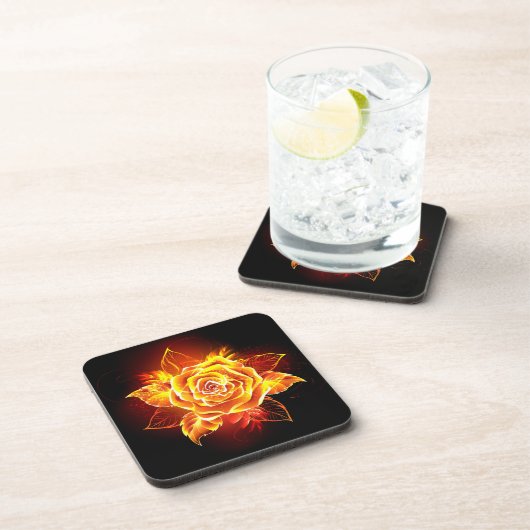 Dessous-de-verre Blooming Fire Rose (Côté Droit)