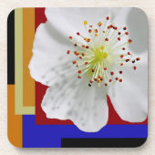 Dessous-de-verre Blossom de printemps blanc Fine Art géométrique co (Devant)