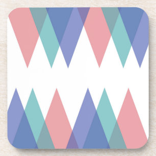 Dessous-de-verre Blue and coral triangles