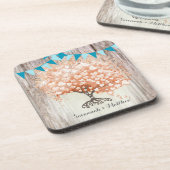 Dessous-de-verre Blue Bunking Country Chic Grange Mariage en bois (Côté gauche)