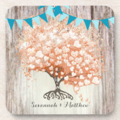 Dessous-de-verre Blue Bunking Country Chic Grange Mariage en bois (Devant)