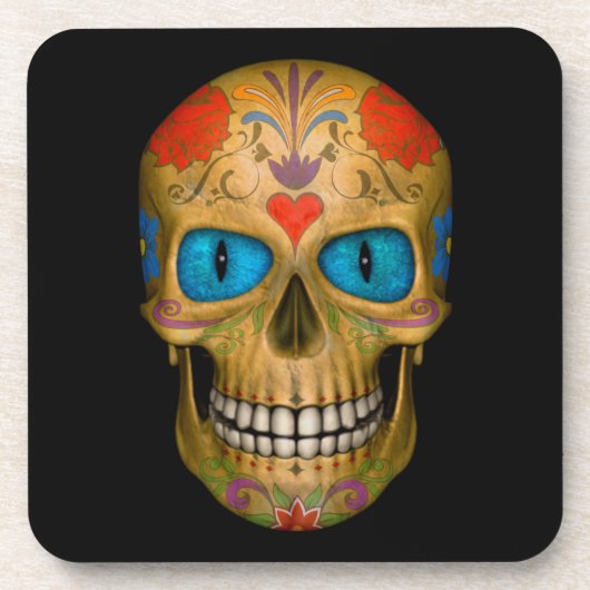 Dessous-de-verre Blue Eyed Sugar Skull Zombie coasters (6) (Devant)