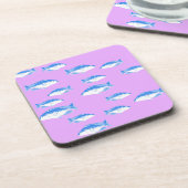 Dessous-de-verre Blue fish on lilac (Côté gauche)