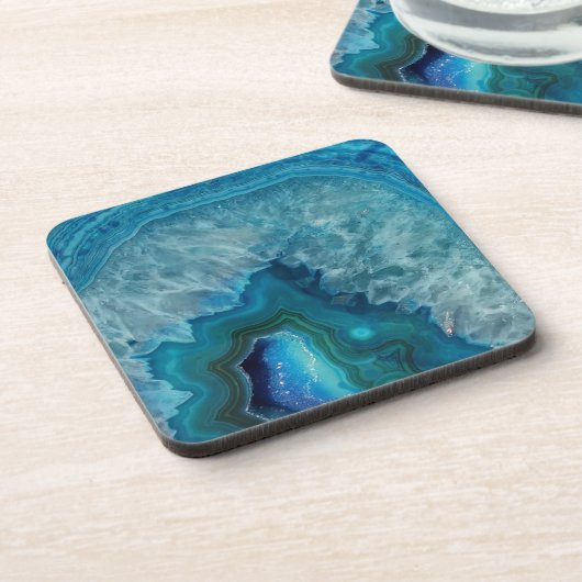 Dessous-de-verre Blue Geode Rock Mineral Agate Crystal Image (Côté gauche)