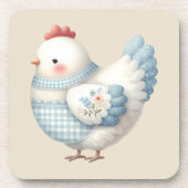 Dessous-de-verre Blue Gingham Cottage Hen (Devant)