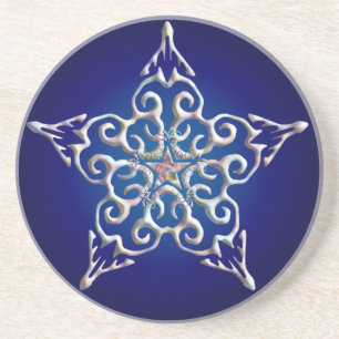 Dessous de verre Blue Iridescente Star